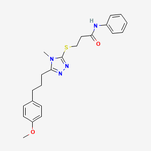 3-({5-[3-(4-methoxyphenyl)propyl]-4-methyl-4H-1,2,4-triazol-3-yl}thio)-N-phenylpropanamide