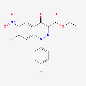 molecular formula C17H11Cl2N3O5 B5109674 ethyl 7-chloro-1-(4-chlorophenyl)-6-nitro-4-oxo-1,4-dihydro-3-cinnolinecarboxylate 