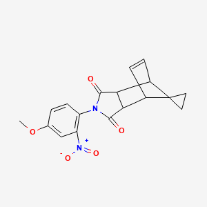 molecular formula C18H16N2O5 B5109681 4'-(4-methoxy-2-nitrophenyl)-4'-azaspiro[cyclopropane-1,10'-tricyclo[5.2.1.0~2,6~]decane]-8'-ene-3',5'-dione 