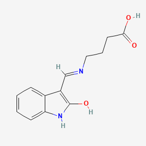 4-{[(2-oxo-1,2-dihydro-3H-indol-3-ylidene)methyl]amino}butanoic acid