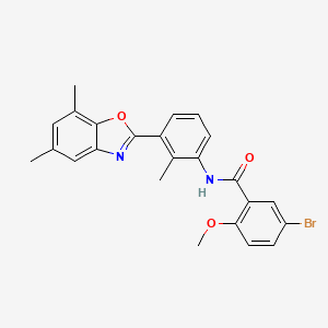 molecular formula C24H21BrN2O3 B5109721 5-bromo-N-[3-(5,7-dimethyl-1,3-benzoxazol-2-yl)-2-methylphenyl]-2-methoxybenzamide 