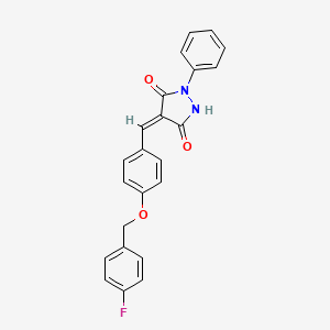 molecular formula C23H17FN2O3 B5109722 4-{4-[(4-fluorobenzyl)oxy]benzylidene}-1-phenyl-3,5-pyrazolidinedione 