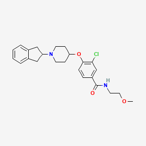 molecular formula C24H29ClN2O3 B5109733 3-chloro-4-{[1-(2,3-dihydro-1H-inden-2-yl)-4-piperidinyl]oxy}-N-(2-methoxyethyl)benzamide 