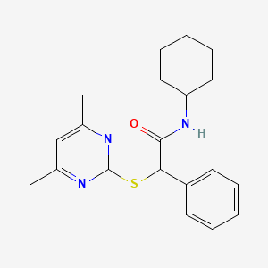 molecular formula C20H25N3OS B5109741 N-cyclohexyl-2-[(4,6-dimethyl-2-pyrimidinyl)thio]-2-phenylacetamide 