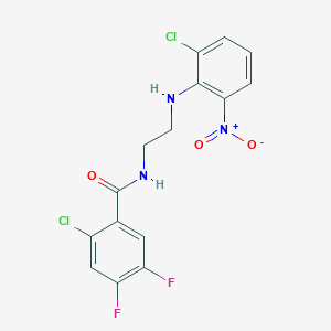 molecular formula C15H11Cl2F2N3O3 B5109747 2-chloro-N-{2-[(2-chloro-6-nitrophenyl)amino]ethyl}-4,5-difluorobenzamide 