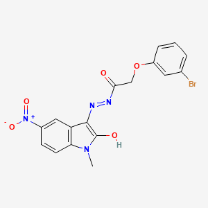 molecular formula C17H13BrN4O5 B5109761 2-(3-bromophenoxy)-N'-(1-methyl-5-nitro-2-oxo-1,2-dihydro-3H-indol-3-ylidene)acetohydrazide 
