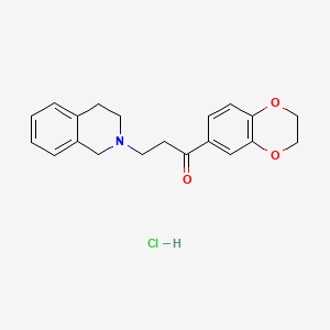 molecular formula C20H22ClNO3 B5109791 1-(2,3-dihydro-1,4-benzodioxin-6-yl)-3-(3,4-dihydro-2(1H)-isoquinolinyl)-1-propanone hydrochloride 