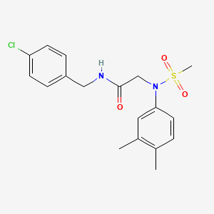 molecular formula C18H21ClN2O3S B5109839 N~1~-(4-chlorobenzyl)-N~2~-(3,4-dimethylphenyl)-N~2~-(methylsulfonyl)glycinamide 