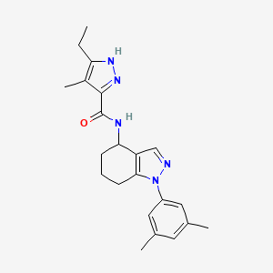 molecular formula C22H27N5O B5109887 N-[1-(3,5-dimethylphenyl)-4,5,6,7-tetrahydro-1H-indazol-4-yl]-3-ethyl-4-methyl-1H-pyrazole-5-carboxamide 