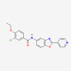 molecular formula C21H16ClN3O3 B5109895 3-chloro-4-ethoxy-N-[2-(4-pyridinyl)-1,3-benzoxazol-5-yl]benzamide 