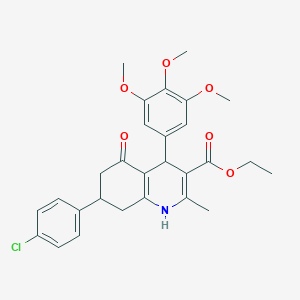 ethyl 7-(4-chlorophenyl)-2-methyl-5-oxo-4-(3,4,5-trimethoxyphenyl)-1,4,5,6,7,8-hexahydro-3-quinolinecarboxylate