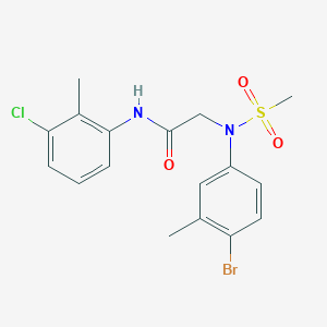 molecular formula C17H18BrClN2O3S B5109912 N~2~-(4-bromo-3-methylphenyl)-N~1~-(3-chloro-2-methylphenyl)-N~2~-(methylsulfonyl)glycinamide 