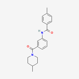 molecular formula C21H24N2O2 B5109920 4-methyl-N-{3-[(4-methyl-1-piperidinyl)carbonyl]phenyl}benzamide 