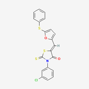 3-(3-chlorophenyl)-5-{[5-(phenylthio)-2-furyl]methylene}-2-thioxo-1,3-thiazolidin-4-one