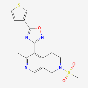 molecular formula C16H16N4O3S2 B5109967 6-methyl-2-(methylsulfonyl)-5-[5-(3-thienyl)-1,2,4-oxadiazol-3-yl]-1,2,3,4-tetrahydro-2,7-naphthyridine 