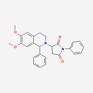 molecular formula C27H26N2O4 B5109973 3-(6,7-dimethoxy-1-phenyl-3,4-dihydro-2(1H)-isoquinolinyl)-1-phenyl-2,5-pyrrolidinedione 