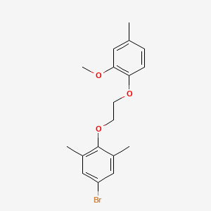 molecular formula C18H21BrO3 B5109990 5-bromo-2-[2-(2-methoxy-4-methylphenoxy)ethoxy]-1,3-dimethylbenzene CAS No. 426224-21-7