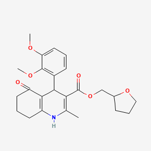 molecular formula C24H29NO6 B5109996 tetrahydro-2-furanylmethyl 4-(2,3-dimethoxyphenyl)-2-methyl-5-oxo-1,4,5,6,7,8-hexahydro-3-quinolinecarboxylate 