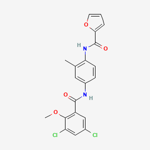 molecular formula C20H16Cl2N2O4 B5109999 N-{4-[(3,5-dichloro-2-methoxybenzoyl)amino]-2-methylphenyl}-2-furamide 