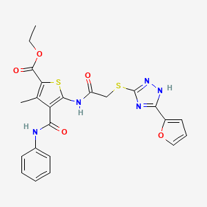 molecular formula C23H21N5O5S2 B5110016 ethyl 4-(anilinocarbonyl)-5-[({[5-(2-furyl)-4H-1,2,4-triazol-3-yl]thio}acetyl)amino]-3-methyl-2-thiophenecarboxylate 
