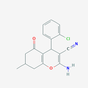 molecular formula C17H15ClN2O2 B5110026 2-amino-4-(2-chlorophenyl)-7-methyl-5-oxo-5,6,7,8-tetrahydro-4H-chromene-3-carbonitrile 