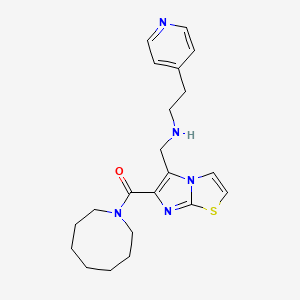 N-{[6-(1-azocanylcarbonyl)imidazo[2,1-b][1,3]thiazol-5-yl]methyl}-2-(4-pyridinyl)ethanamine