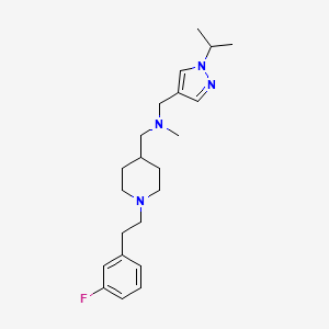 molecular formula C22H33FN4 B5110051 ({1-[2-(3-fluorophenyl)ethyl]-4-piperidinyl}methyl)[(1-isopropyl-1H-pyrazol-4-yl)methyl]methylamine 