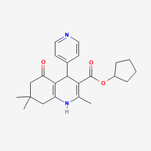 molecular formula C23H28N2O3 B5110088 cyclopentyl 2,7,7-trimethyl-5-oxo-4-(4-pyridinyl)-1,4,5,6,7,8-hexahydro-3-quinolinecarboxylate 