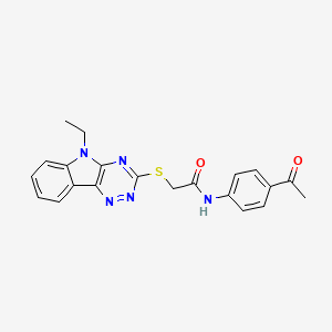 molecular formula C21H19N5O2S B5110096 N-(4-acetylphenyl)-2-[(5-ethyl-5H-[1,2,4]triazino[5,6-b]indol-3-yl)thio]acetamide 