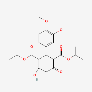 molecular formula C23H32O8 B5110099 diisopropyl 2-(3,4-dimethoxyphenyl)-4-hydroxy-4-methyl-6-oxo-1,3-cyclohexanedicarboxylate 