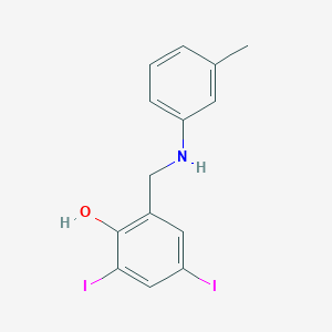 2,4-diiodo-6-{[(3-methylphenyl)amino]methyl}phenol