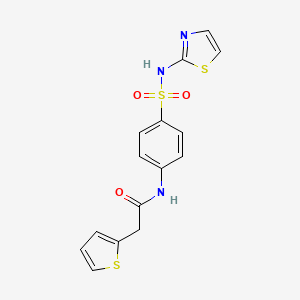 molecular formula C15H13N3O3S3 B5110144 N-{4-[(1,3-thiazol-2-ylamino)sulfonyl]phenyl}-2-(2-thienyl)acetamide 