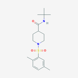 molecular formula C18H28N2O3S B5110147 N-(tert-butyl)-1-[(2,5-dimethylphenyl)sulfonyl]-4-piperidinecarboxamide 
