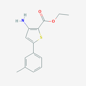 molecular formula C14H15NO2S B511015 3-氨基-5-(3-甲基苯基)噻吩-2-羧酸乙酯 CAS No. 1019012-08-8