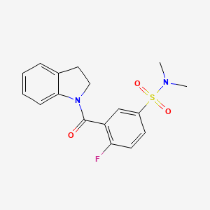 molecular formula C17H17FN2O3S B5110160 3-(2,3-dihydro-1H-indol-1-ylcarbonyl)-4-fluoro-N,N-dimethylbenzenesulfonamide 