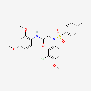 molecular formula C24H25ClN2O6S B5110171 N~2~-(3-chloro-4-methoxyphenyl)-N~1~-(2,4-dimethoxyphenyl)-N~2~-[(4-methylphenyl)sulfonyl]glycinamide 