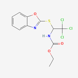 molecular formula C12H11Cl3N2O3S B5110177 ethyl [1-(1,3-benzoxazol-2-ylthio)-2,2,2-trichloroethyl]carbamate 