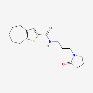 molecular formula C17H24N2O2S B5110203 N-[3-(2-oxo-1-pyrrolidinyl)propyl]-5,6,7,8-tetrahydro-4H-cyclohepta[b]thiophene-2-carboxamide 