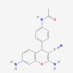 molecular formula C18H16N4O2 B5110208 N-[4-(2,7-diamino-3-cyano-4H-chromen-4-yl)phenyl]acetamide 