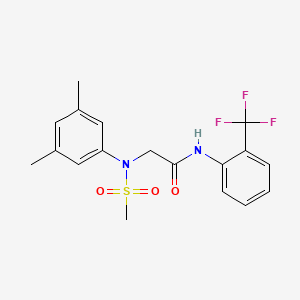 molecular formula C18H19F3N2O3S B5110209 N~2~-(3,5-dimethylphenyl)-N~2~-(methylsulfonyl)-N~1~-[2-(trifluoromethyl)phenyl]glycinamide 