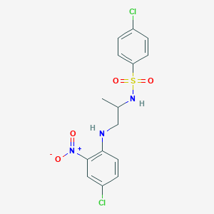 molecular formula C15H15Cl2N3O4S B5110224 4-chloro-N-{2-[(4-chloro-2-nitrophenyl)amino]-1-methylethyl}benzenesulfonamide 