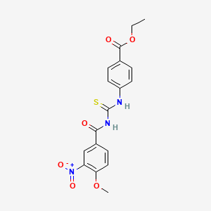 molecular formula C18H17N3O6S B5110262 ethyl 4-({[(4-methoxy-3-nitrobenzoyl)amino]carbonothioyl}amino)benzoate 