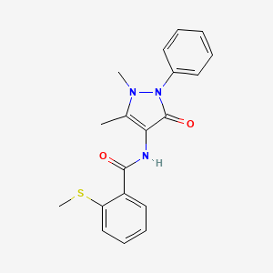 molecular formula C19H19N3O2S B5110287 N-(1,5-dimethyl-3-oxo-2-phenyl-2,3-dihydro-1H-pyrazol-4-yl)-2-(methylthio)benzamide 