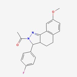 molecular formula C20H19FN2O2 B5110299 2-acetyl-3-(4-fluorophenyl)-8-methoxy-3,3a,4,5-tetrahydro-2H-benzo[g]indazole 