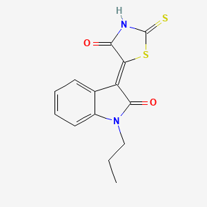 molecular formula C14H12N2O2S2 B5110302 3-(4-oxo-2-thioxo-1,3-thiazolidin-5-ylidene)-1-propyl-1,3-dihydro-2H-indol-2-one 