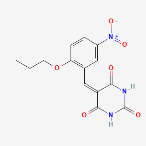 molecular formula C14H13N3O6 B5110303 5-(5-nitro-2-propoxybenzylidene)-2,4,6(1H,3H,5H)-pyrimidinetrione 