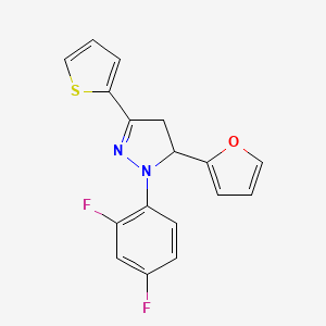molecular formula C17H12F2N2OS B5110305 1-(2,4-difluorophenyl)-5-(2-furyl)-3-(2-thienyl)-4,5-dihydro-1H-pyrazole 