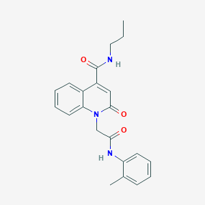 molecular formula C22H23N3O3 B5110315 1-{2-[(2-methylphenyl)amino]-2-oxoethyl}-2-oxo-N-propyl-1,2-dihydro-4-quinolinecarboxamide 