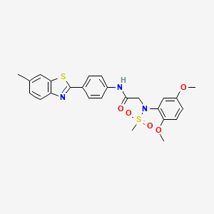 molecular formula C25H25N3O5S2 B5110344 N~2~-(2,5-dimethoxyphenyl)-N~1~-[4-(6-methyl-1,3-benzothiazol-2-yl)phenyl]-N~2~-(methylsulfonyl)glycinamide 
