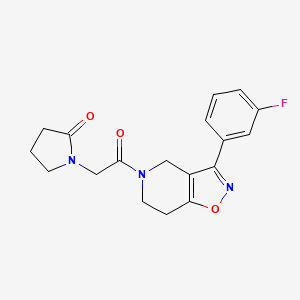 molecular formula C18H18FN3O3 B5110362 1-{2-[3-(3-fluorophenyl)-6,7-dihydroisoxazolo[4,5-c]pyridin-5(4H)-yl]-2-oxoethyl}-2-pyrrolidinone 